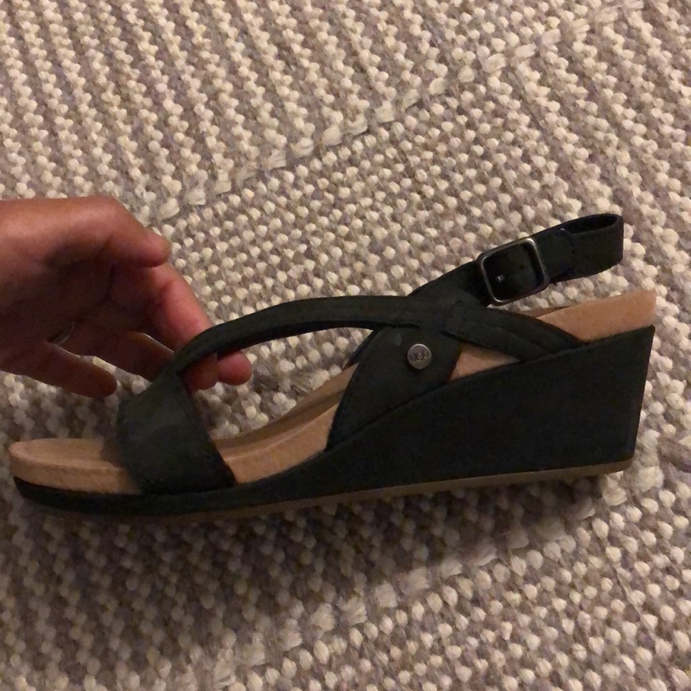 Ugg Melissa suede leather wedge sandals size 5.5 - Picture 9 of 10
